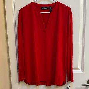 INC International Concepts Red V-Neck Blouse